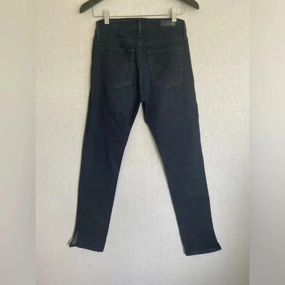 AG Anthropologie high rise Stevie Ankle dark denim straight ankle jeans Sz 27R - Picture 3 of 12